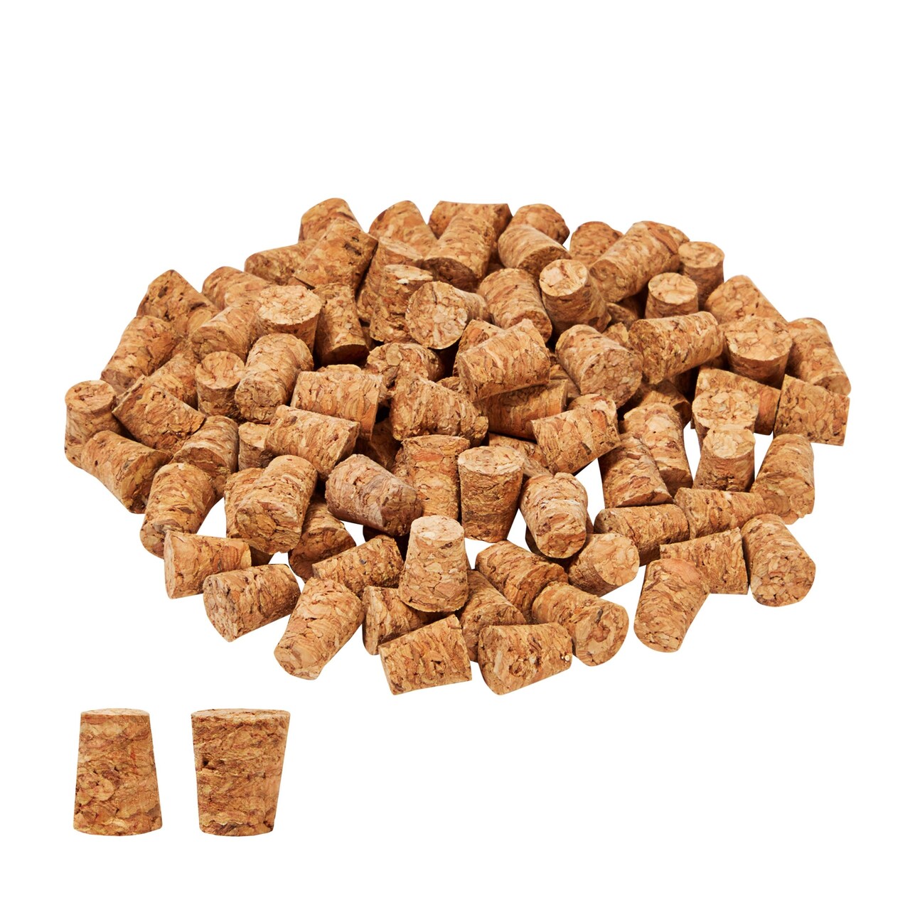 Juvale 100 Pack Size #1 Mini Tapered Cork Plugs for Test Tubes, Mini Bottle Stoppers, DIY Crafts Corks for Special Events, 0.4 x 0.3 x 0.5 In